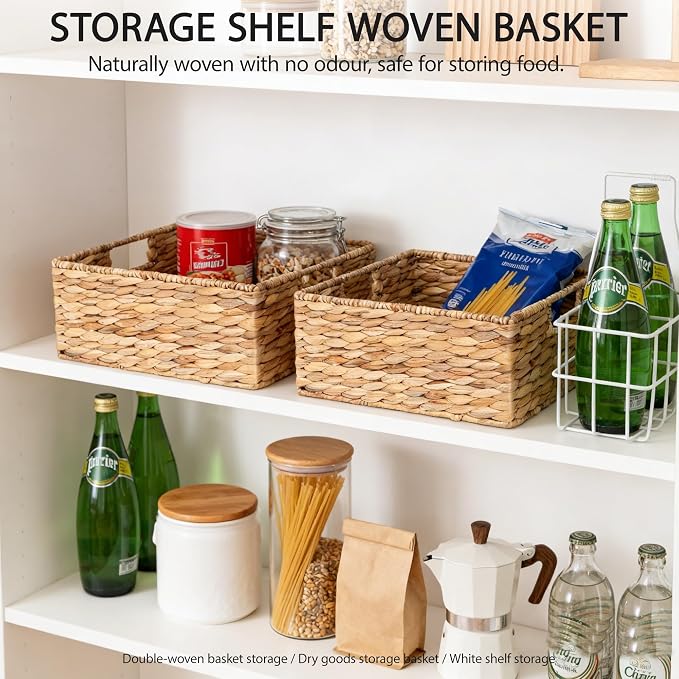 Square Water Hyacinth Storage Basket - Image 5