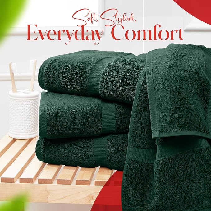 RIVERSIDE Medium Bath Towel Set of 4, 24x48 Inches – 100% Ring-Spun Cotton Bath - Image 6