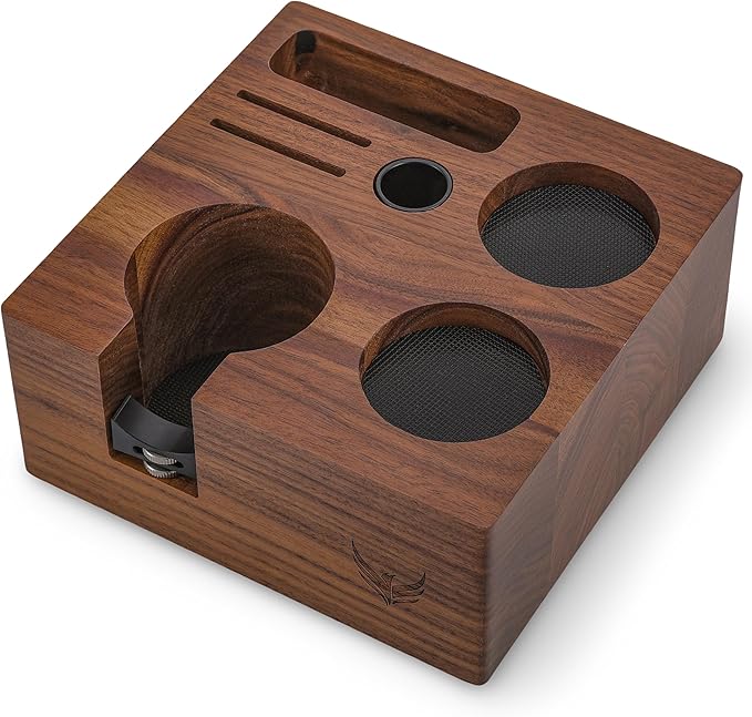 Walnut Espresso Tamping Station 54mm by KNODOS