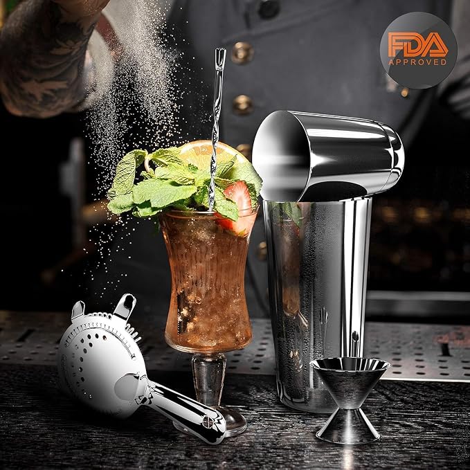 NutriChef Mixology Bartender Cocktail Shaker Set - Image 6
