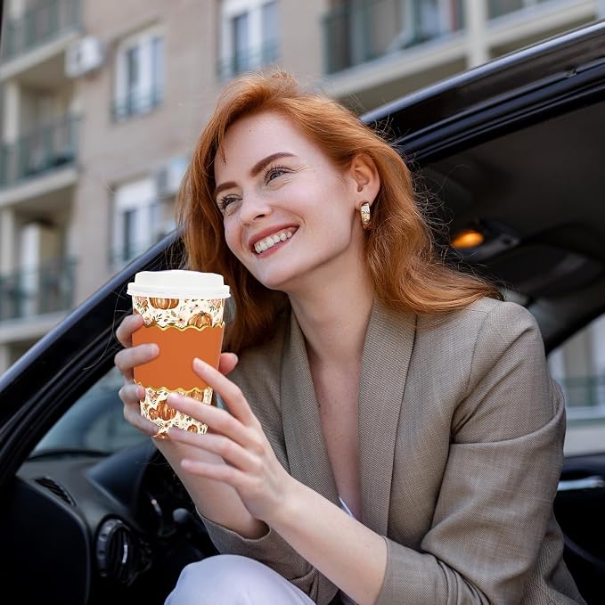 JarThenaAMCS 50 Pcs Fall Coffee Cups - Image 6