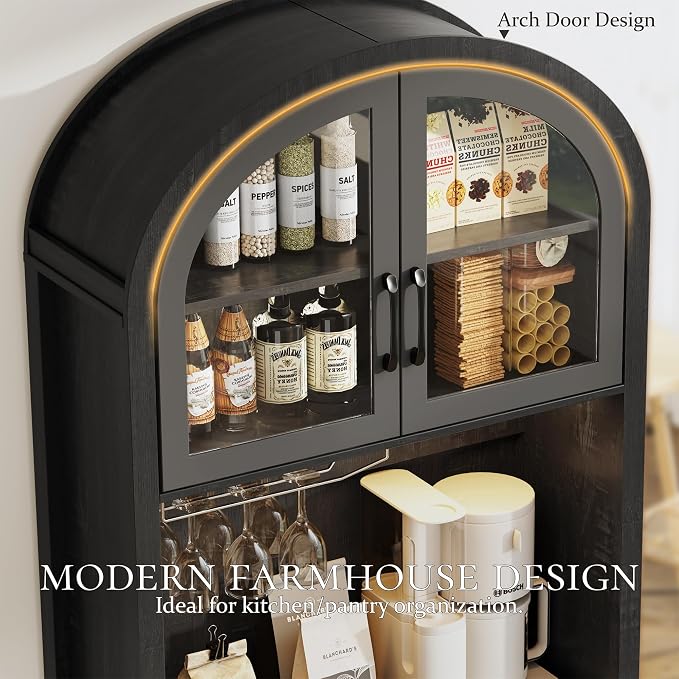 75" Tall Arched Pantry Cabinet - Image 3