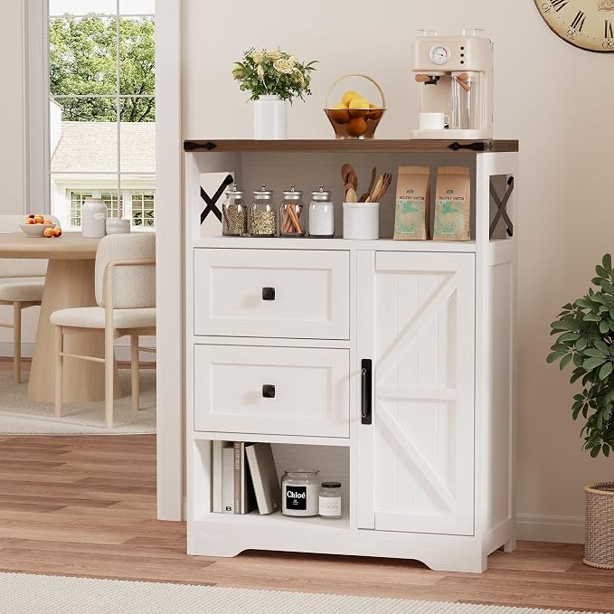 Vabches Farmhouse Buffet Sideboard Cabinet - Image 4