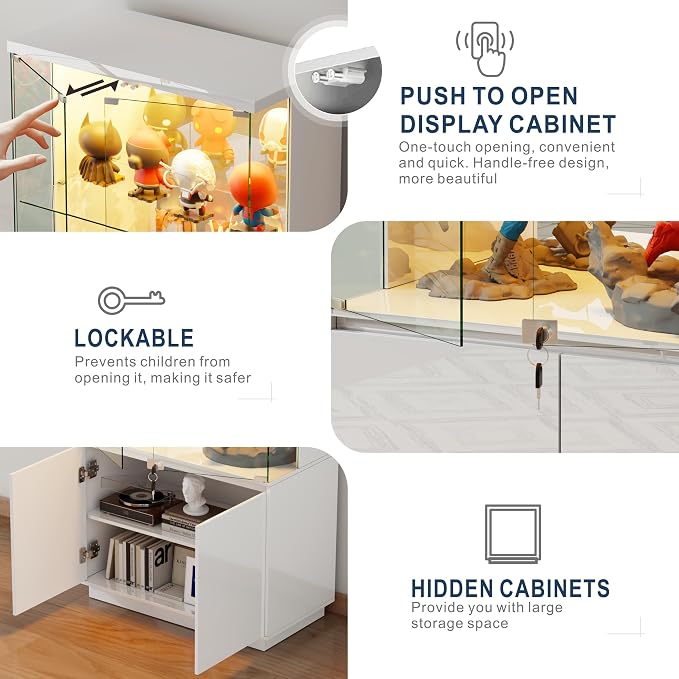 Gurexl 71" Tall Glass Display Cabinet - - Image 4