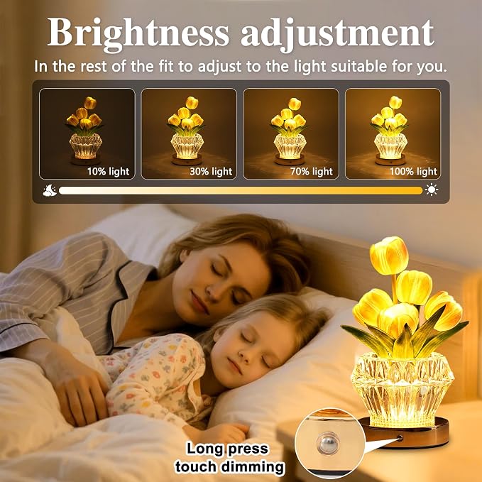 Artificial Purple Tulip Flower Lamp Night Light - Image 3
