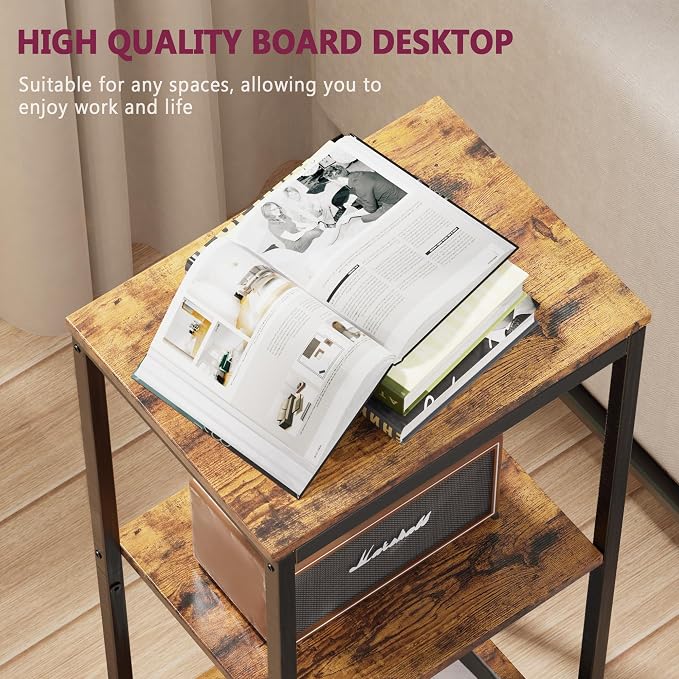 3 Tier End Table, Tall Nightstand - Image 5