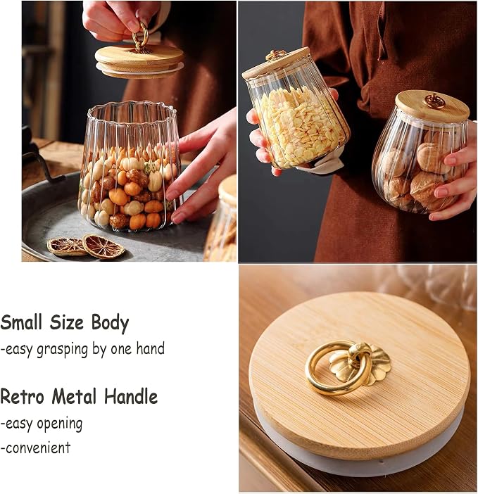 FANTESTICRYAN Glass Coffee Nuts Canister Airtight Storage Jar Petal Decorative - Image 7