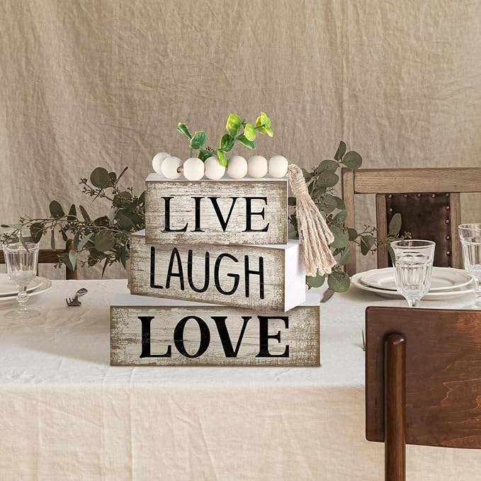 Yuntau 5 Pcs Rustic Farmhouse Tiered Tray Farmhouse Fake Books Decoration Life - Image 5