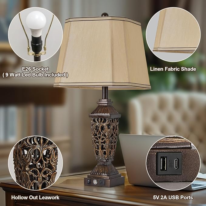 AIDENOEY 27.5“ Farmhouses Table Lamp - Image 2