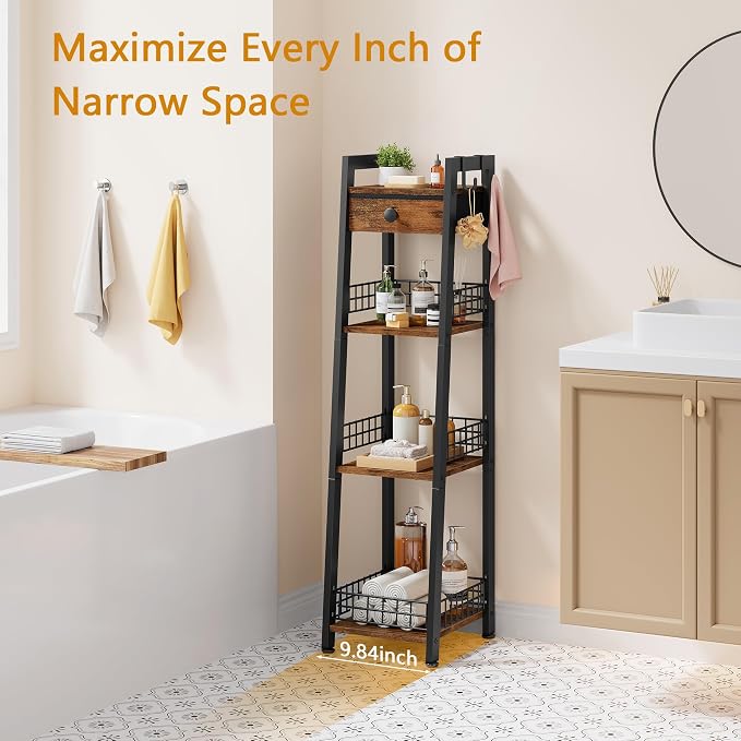Gewudraw 4-Tier Narrow Ladder Shelf - Image 4