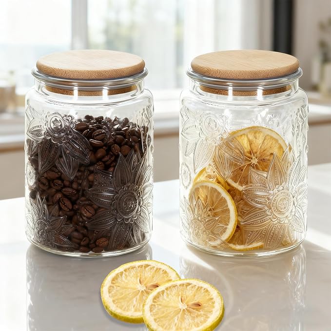 1Pc 24oz Sunflower Style Vintage Glass Candy Jar - Image 5