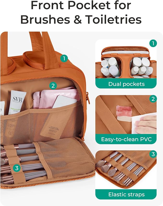 BAGSMART Travel Toiletry Bag, Puffy Toiletry Bag - Image 2