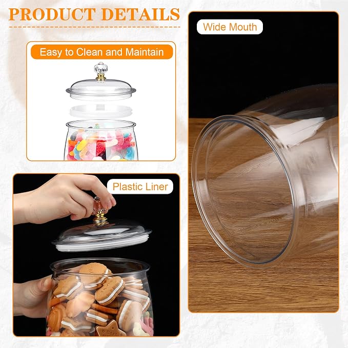 Nuogo 4 Pcs Plastic Candy and Cookie Jars - Image 4