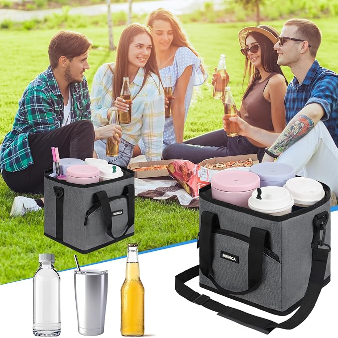 Reusable Drink Carrier with Handle – Insulated, Collapsible 4-Cup Beverage Bag - Image 6