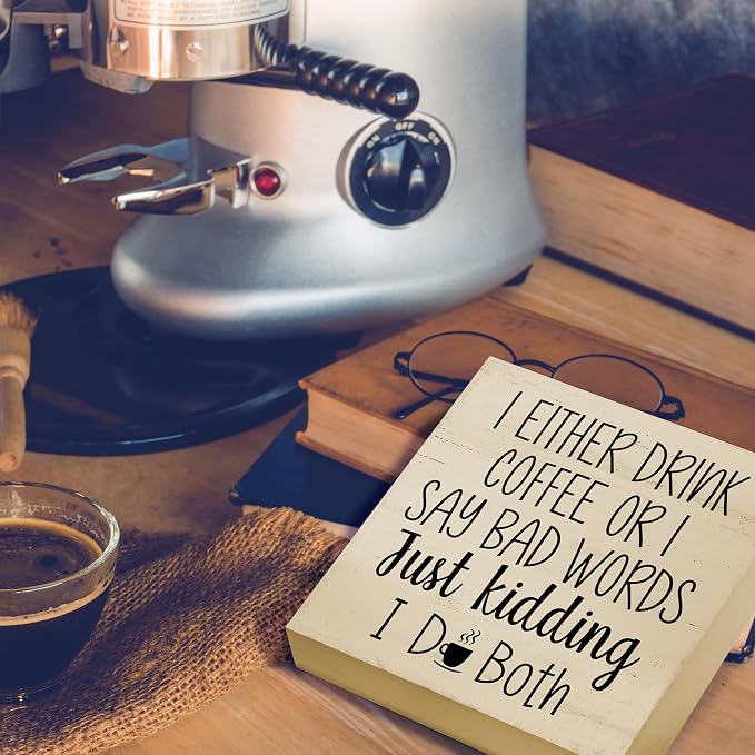 Coffee Decor for Bar Accessories Station Corner Home Kitchen Office, Drink or I - Image 4