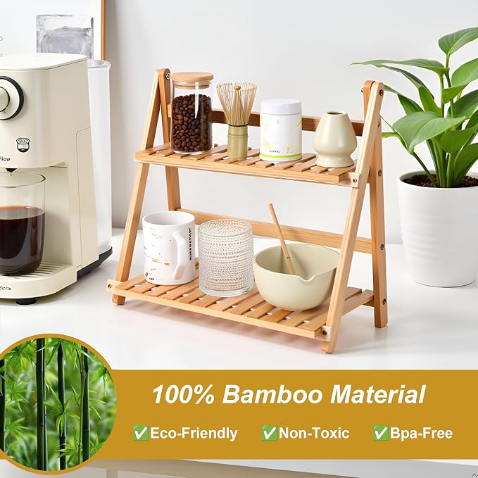 Matcha Station Organizer, Bamboo Coffee Station Organizer & Tea Accessories - Image 2