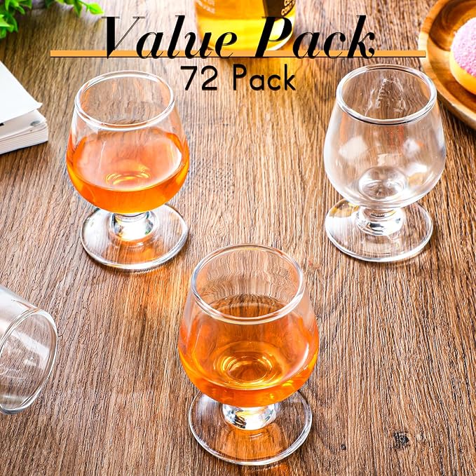 Qunclay 72 Pcs Shot Glasses Cute Cognac Snifter Small Brandy Snifter - Image 6