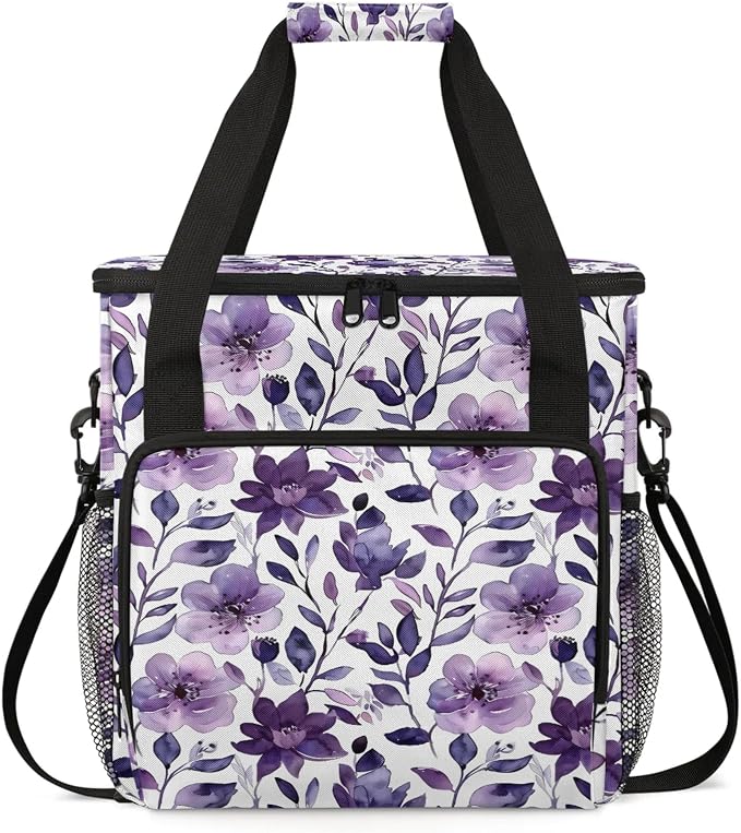 Cute Watercolor Floral Coffee Maker Carring Bag, Large Insulated Storage by Home