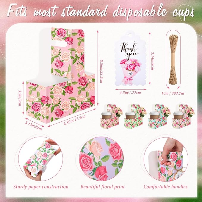 20 Pack Mother's Day 2 Cup Drink Carrier - Image 4