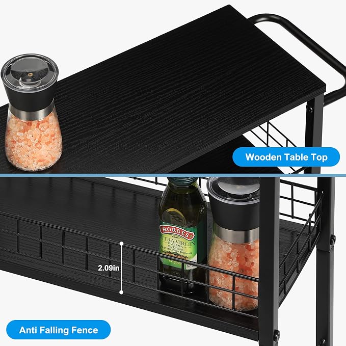 YBING Slim Storage Cart Kitchen Rolling Utility Cart on Wheels 4 Tier Mobile - Image 3
