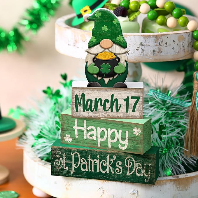 Lineshading 4 Pcs St Patricks Day Table Decoration Wooden St Patrick's Day - Image 6