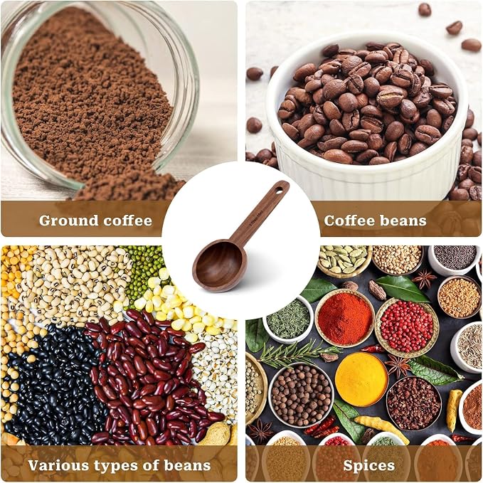 Coffee Scoop, CISHNOU Wooden Tablespoon Scoop Wooden Coffee Ground Spoon - Image 6