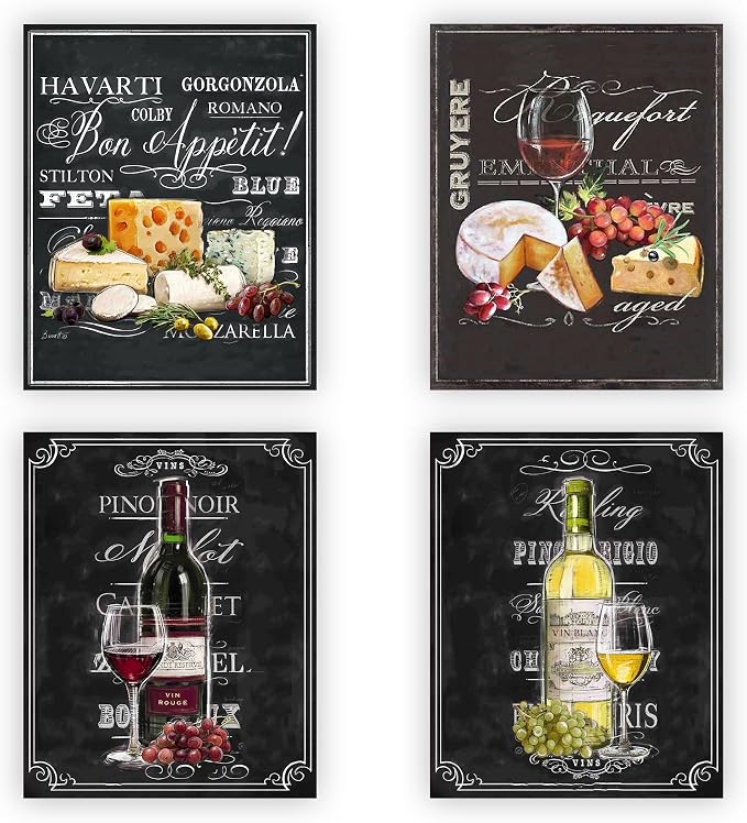 AMERICAN LUXURY GIFTS Wine & Cheese Varieties Chalkboard Replica by AmericanLuxuryGifts