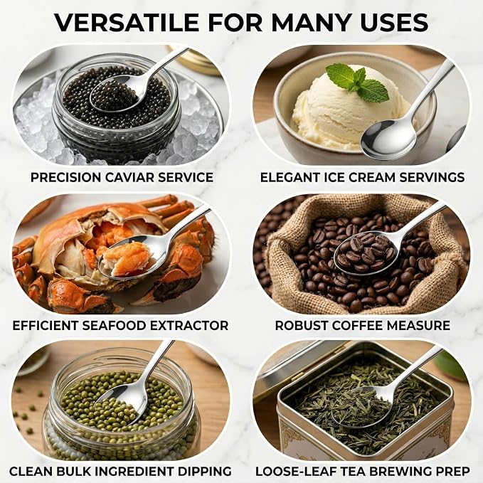 Mini Spoons for Spice Jars, Small Metal Seasoning Spoon for Salt - Image 6