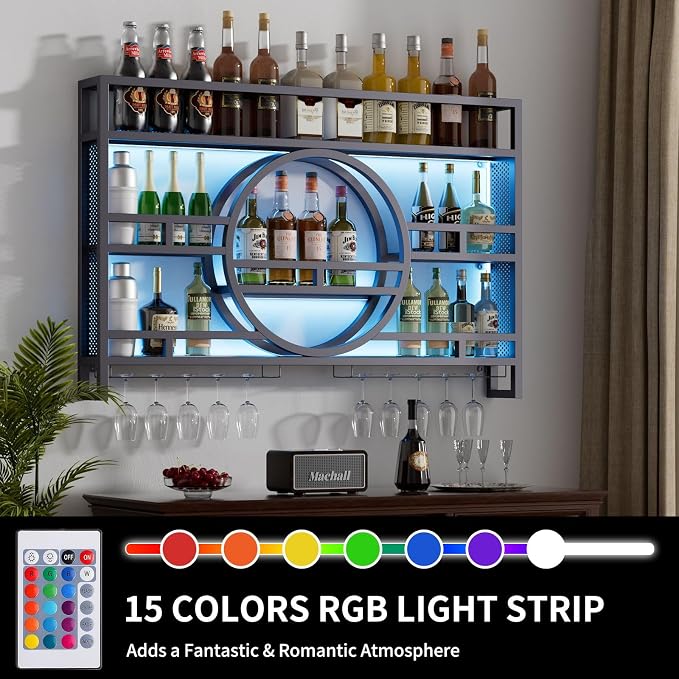 3-Tiers 47in Wine Rack Wall Mounted - Image 5