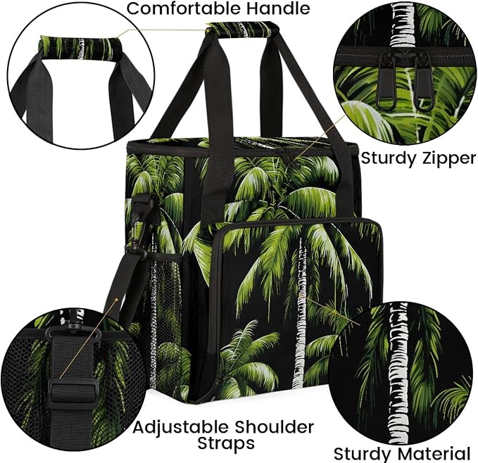 Tropical Plants Beach Palm Trees Coffee Maker Carring Bag, Large Insulated - Image 7