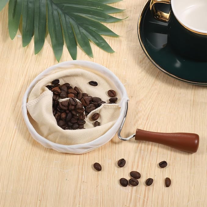 1Pcs Coffee Sock Strainer with Wooden Handle, 7.7 x 4.5 inches Washable - Image 6