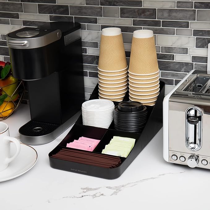 Mind Reader Cup and Condiment Station, Countertop Organizer, Coffee Bar - Image 2