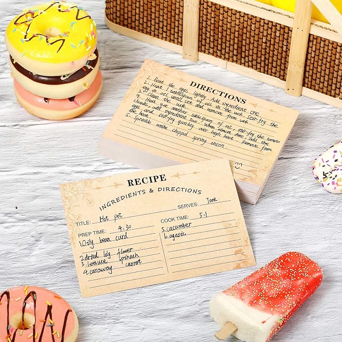 Outus 80 Pack 4 x 6 Inch Vintage Recipe Cards - Image 7