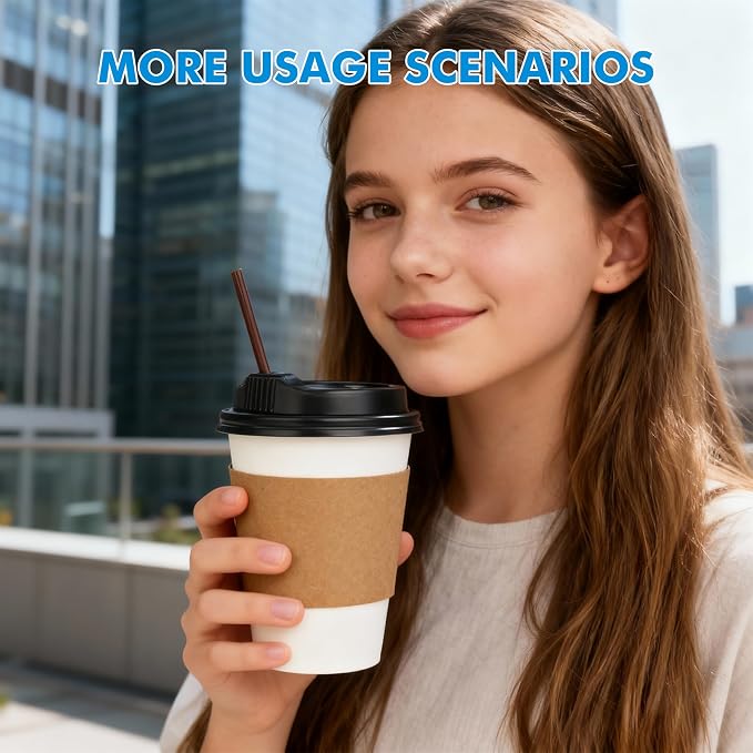 RACETOP 12 oz 100 Pack Disposable Paper Coffee Cups - Image 9