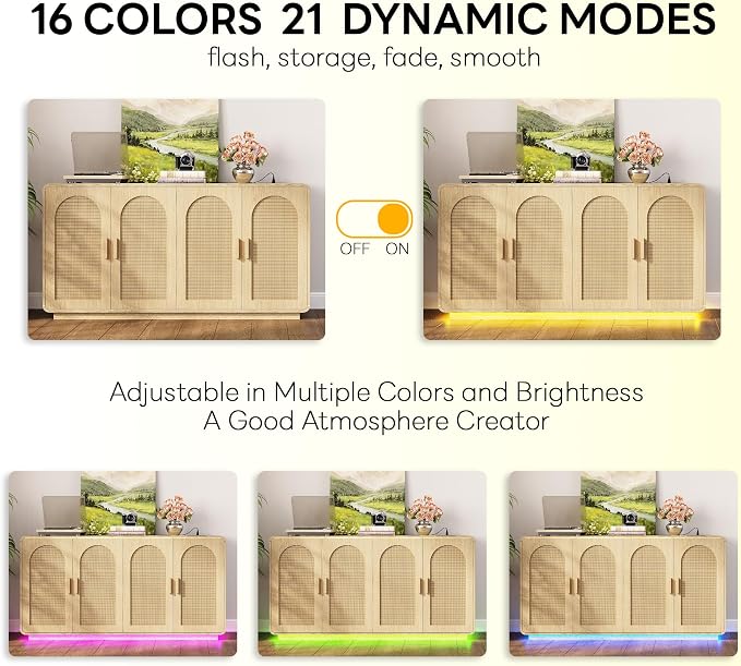 LIKIMIO Rattan Buffet Cabinet - Image 3