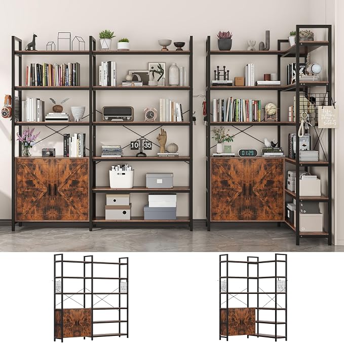 6-tire Farmhouse Corner Book Shelf by Semoic