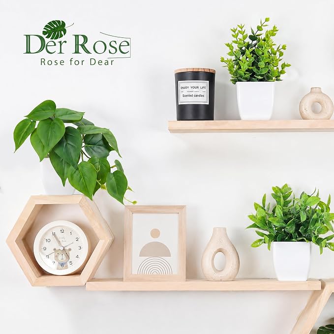 Der Rose 6 Pcs Mixed Small Fake Plants Modern Mini Potted Artificial Plants - Image 2