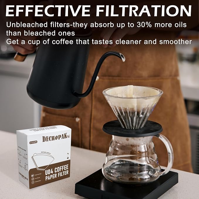 200 Count #4 Unbleached Paper Coffee Filters, Compatible - Image 4