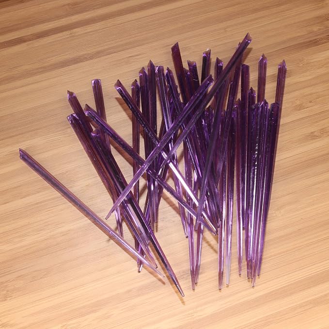 BambooMN - Triangular Appetizer Food and Drink Prism Picks - 4.5" - Purple - - Image 2