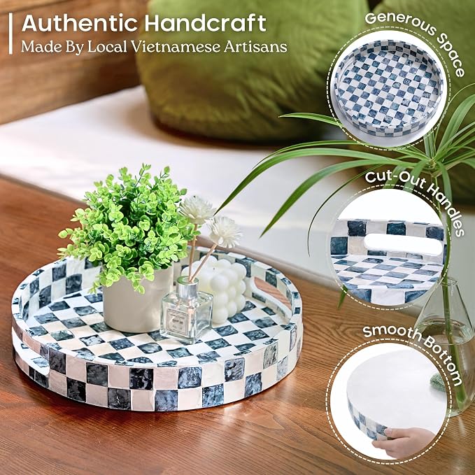 CHI AN HOME 12.6" Round Decorative Tray - Image 4