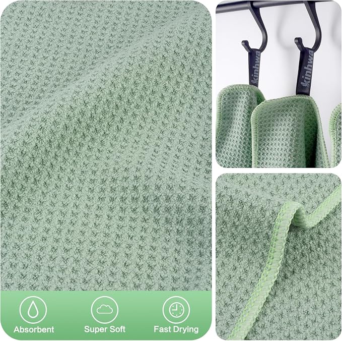 KinHwa Reusable Microfiber Cleaning Cloth, Lint Free Quick Dry Absorbent Dish - Image 3
