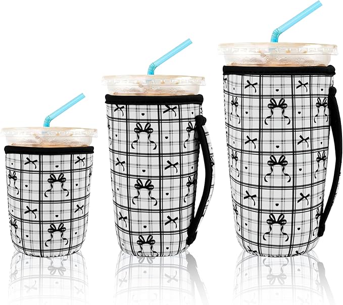 KJQJLY 3 Pack Reusable Iced Coffee Sleeves by KJQJLY