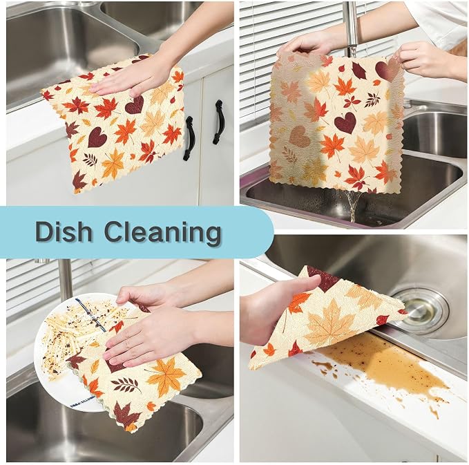 ALAZA Kitchen Towels Various Maple Leaves Fall Autumn Dish Towels Multipurpose - Image 2