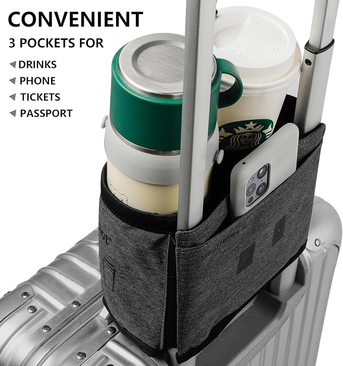 riemot Luggage Travel Cup Holder Free Hand Drink Carrier - Image 3
