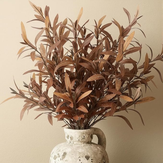 6Pcs Faux Olive Branches for Vases, 23.6'' Tall Faux Fall Stems for Vases - Image 5
