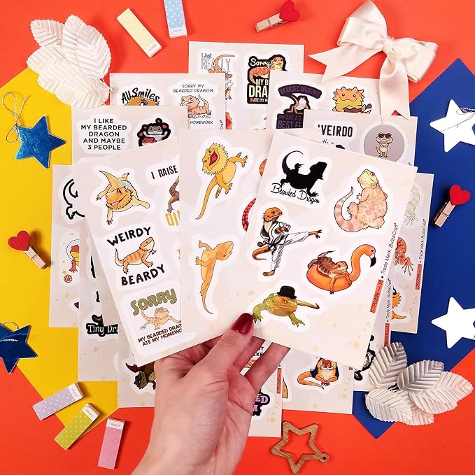 100Pcs Cute Bearded Dragon Stickers - Image 5