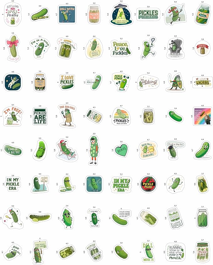100Pcs Pickle Stickers for Water Bottle and Laptop - Image 3