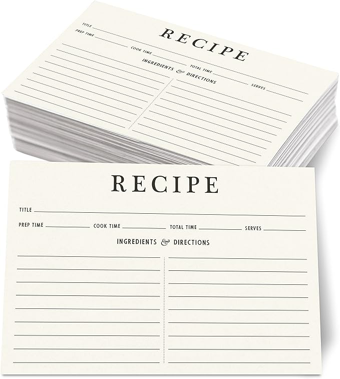 Neatz Classic Recipe Cards, 4x6 Inches, Double Sided. Thick Card Stock. Perfect by Neatz