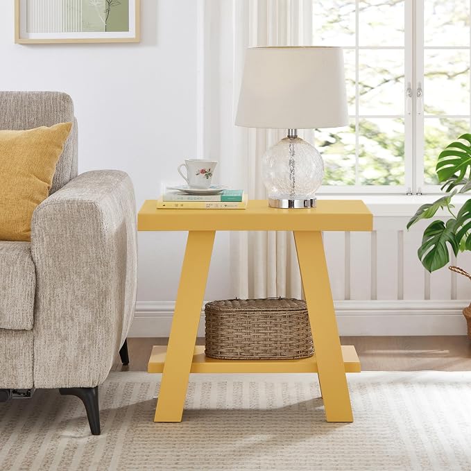 Contemporary Yellow End Table - Image 4