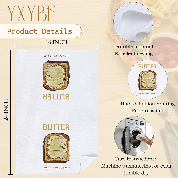 Butter Lover Gifts Hand Dish Tea Towels - Image 7